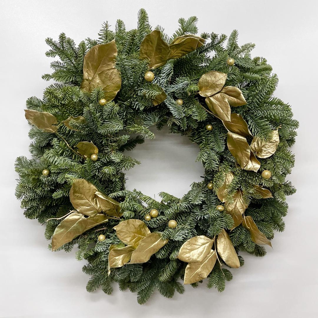 A Golden Holiday fresh Christmas &Thanksgiving Wreath