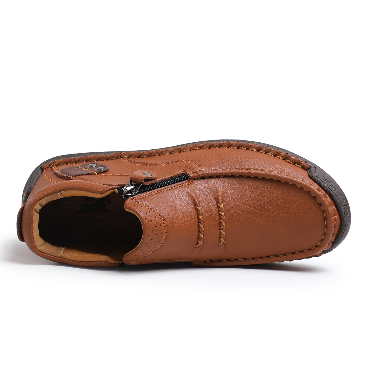 2025 new men's handmade high quality leather outdoor slip-on work boots