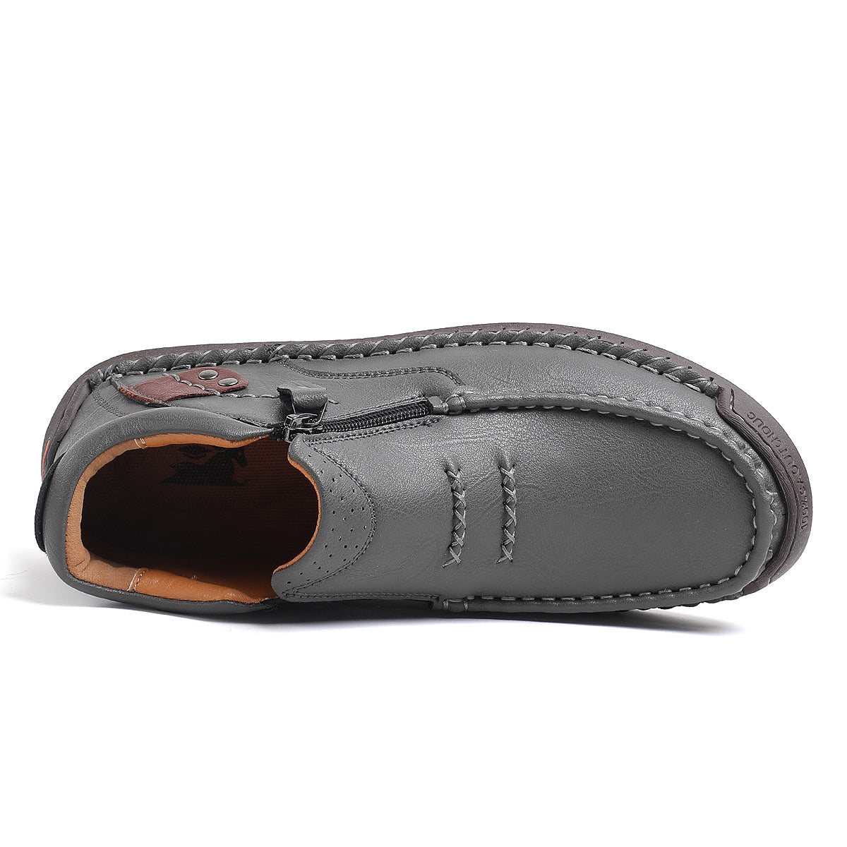 2025 new men's handmade high quality leather outdoor slip-on work boots