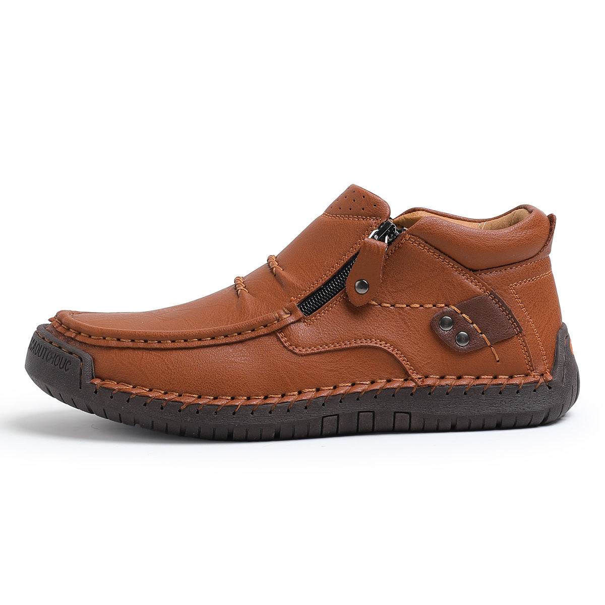 2025 new men's handmade high quality leather outdoor slip-on work boots