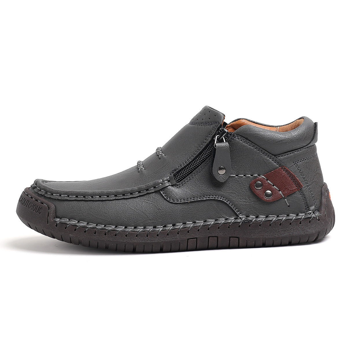 2025 new men's handmade high quality leather outdoor slip-on work boots