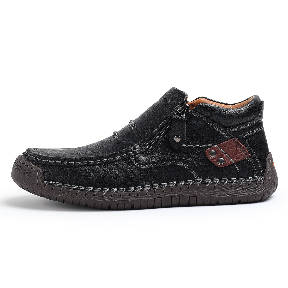 2025 new men's handmade high quality leather outdoor slip-on work boots