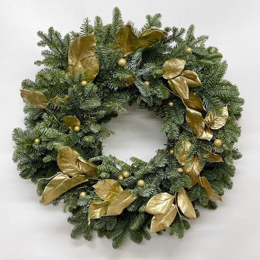A Golden Holiday fresh Christmas &Thanksgiving Wreath