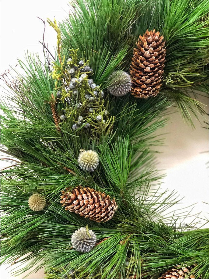 Blue Pineland Winter woodland Christmas Holiday fresh wreath