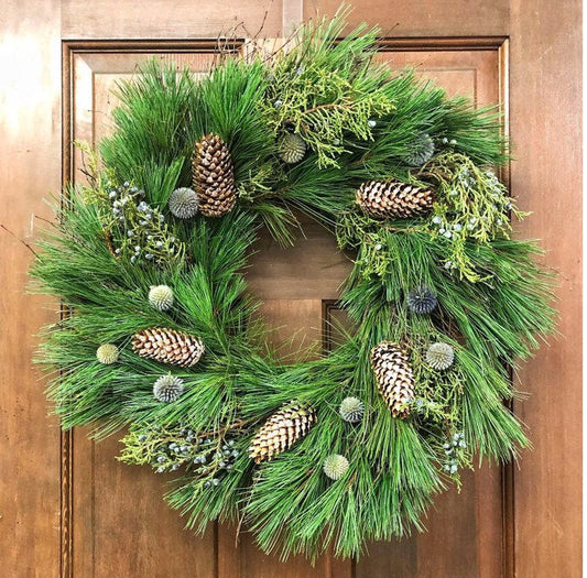 Blue Pineland Winter woodland Christmas Holiday fresh wreath