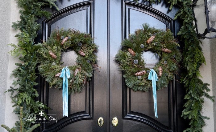 Blue Pineland Winter woodland Christmas Holiday fresh wreath
