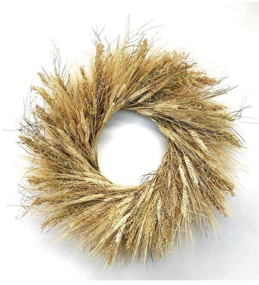 Farmhouse Wheat wreath - fall / autumn wreath 22 Inch